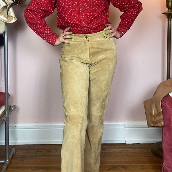 Margaret Godfrey Suede Wide Leg Pants - Picture 5 of 5